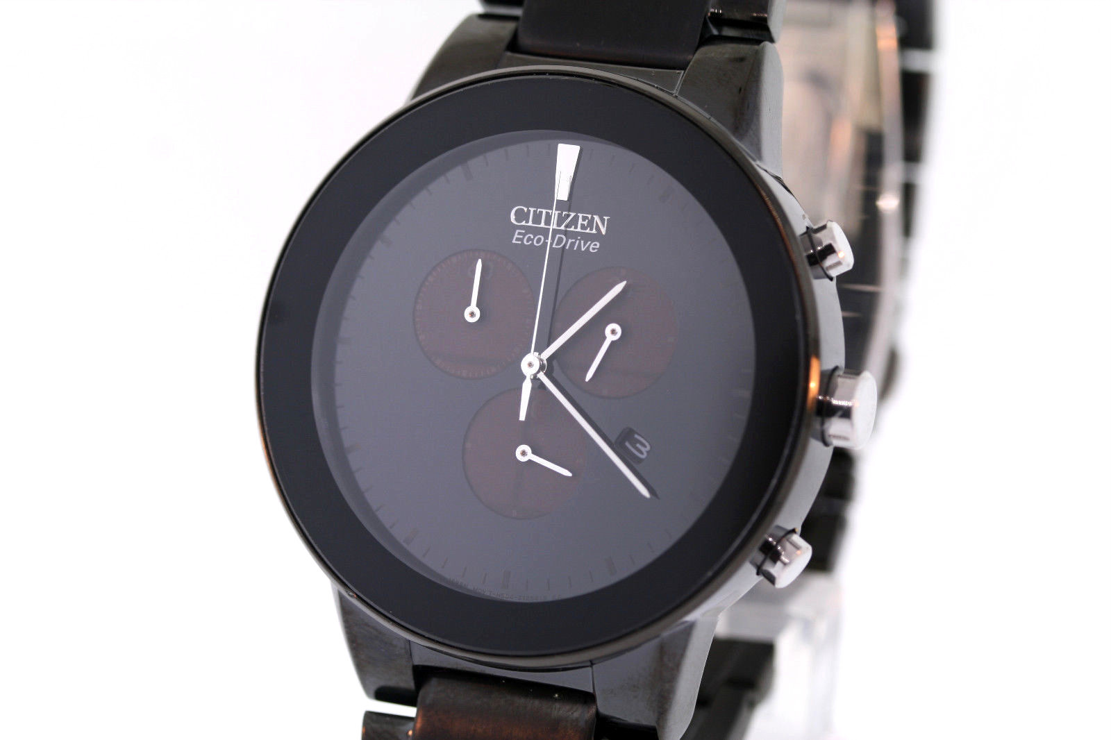Men’s Citizen AT2245-57E Eco-Drive Axiom Black Stainless Steel Chronograph Watch
