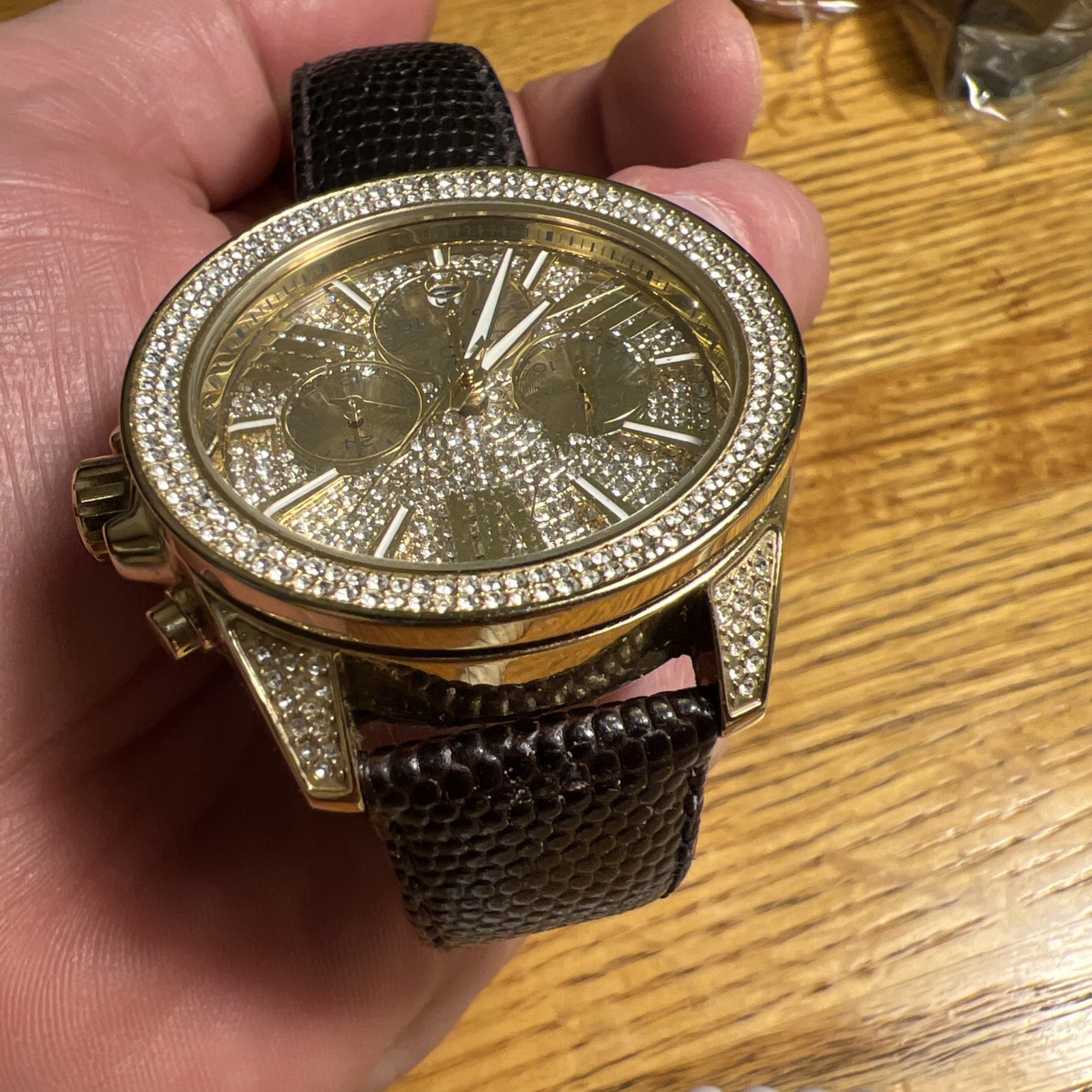New Michael Kors MK6355 Gold Crystal Pave Stainless Steel Fashion Women’s Watch