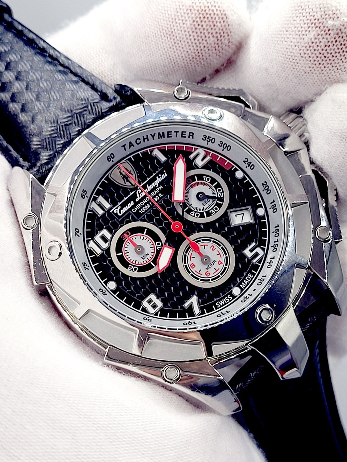 $2271 Swiss, Rare [NEW] 48mm Tonino Lamborghini TL 3401 Tachometer Quartz Watch