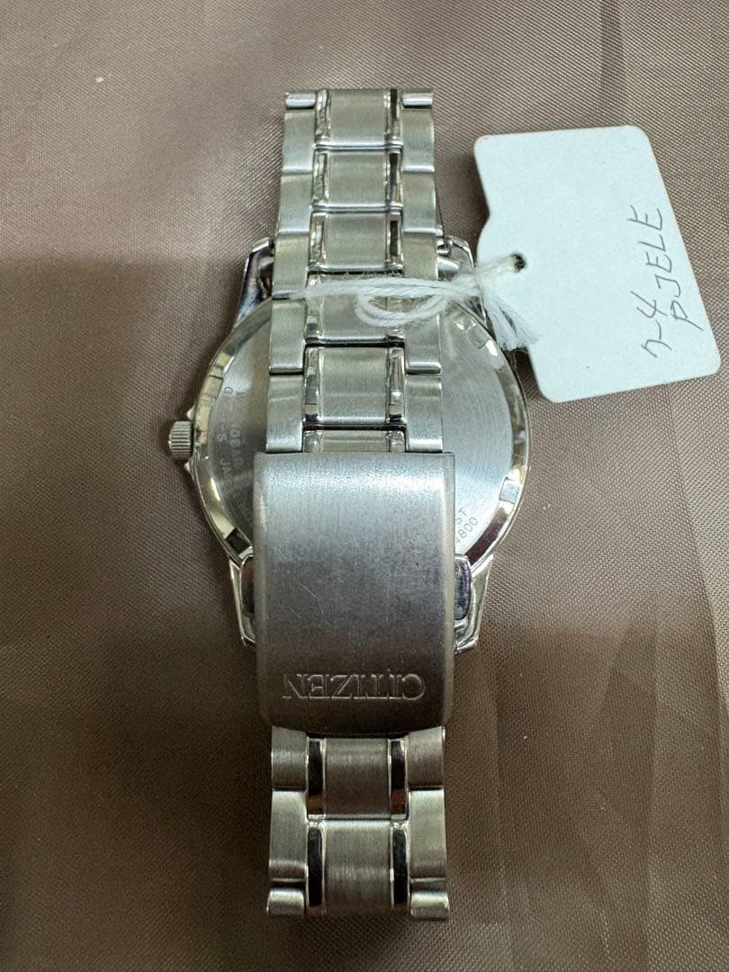 Citizen Eco Drive Mens Watch Stainless Steel Black Dial 37mm USED CV1121
