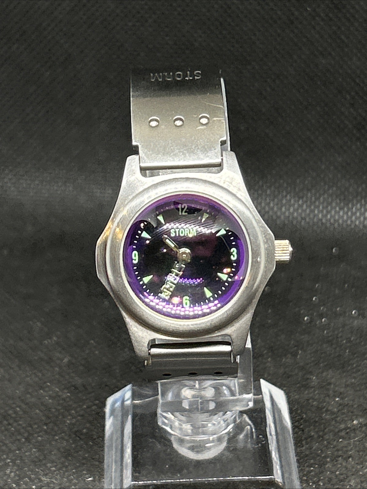 Storm Vintage Ladies Watch | Silver Bracelet Purple Dial Domed Crystal