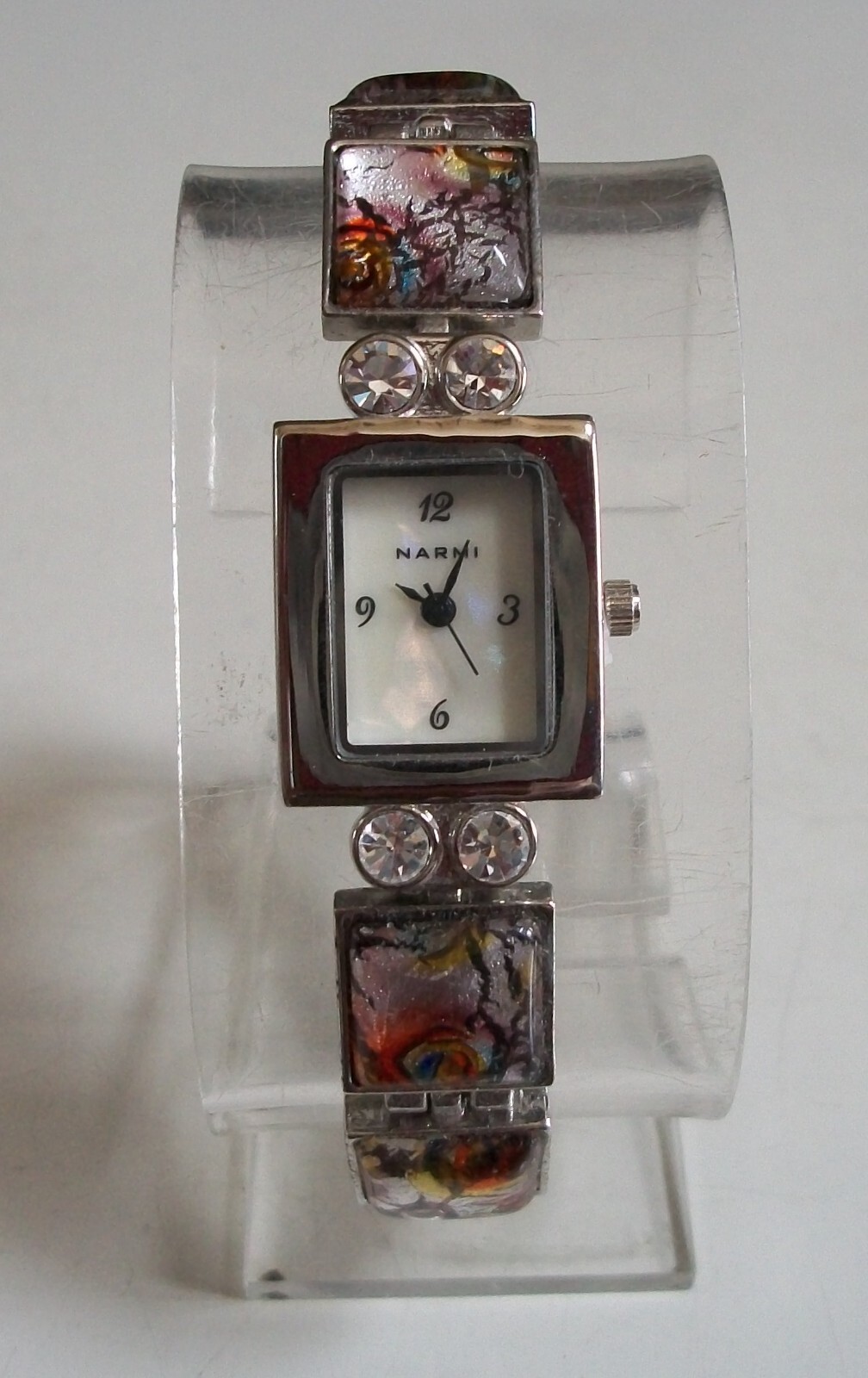 Women’s Multicolor Silver Finish Stones Casual Fashion Fun Watch