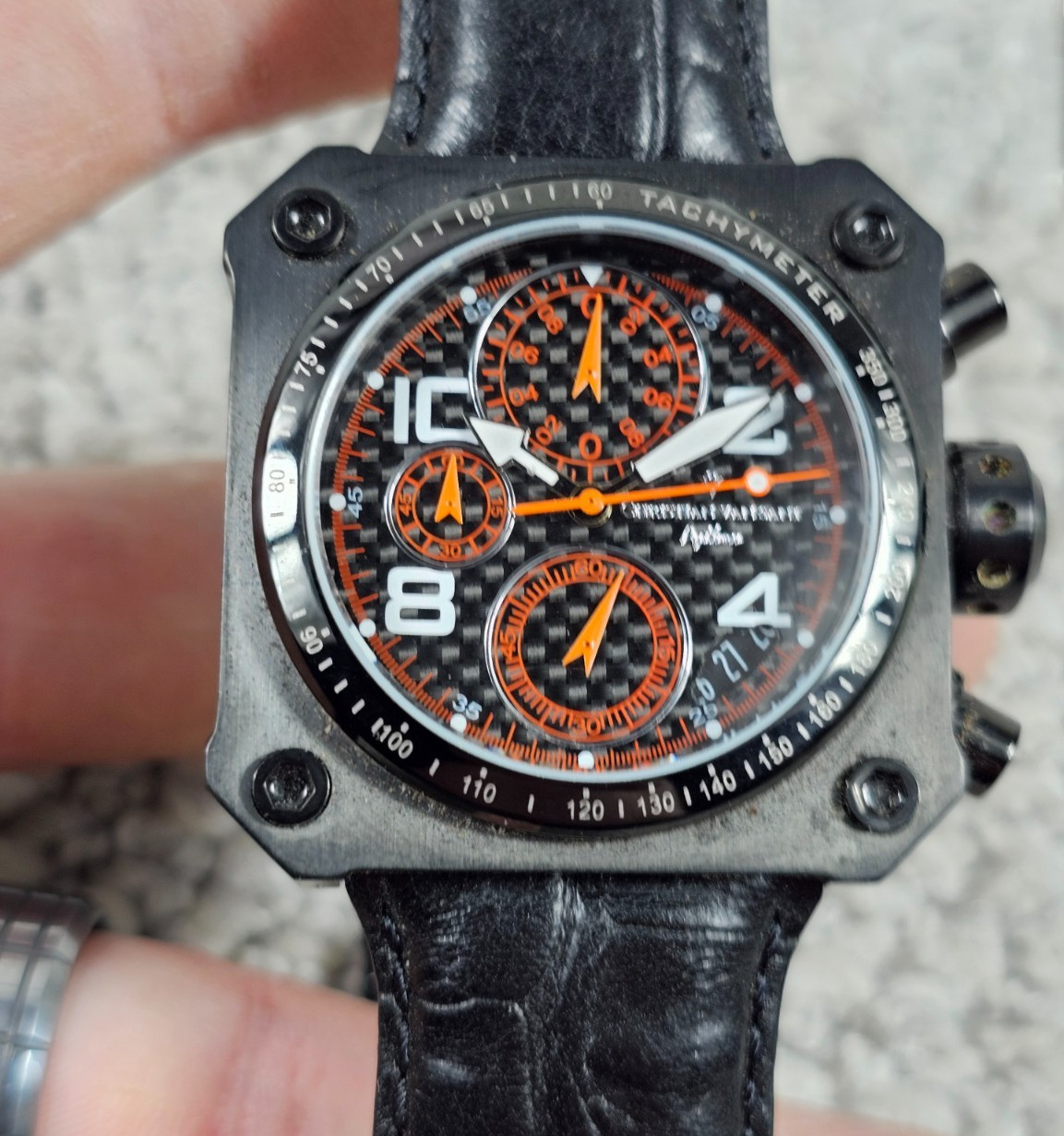 Men’s Christian Van Sant Python Chronograph Quartz 40mm Watch Leather Band