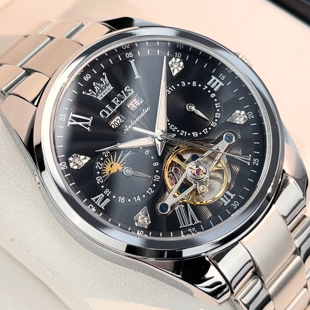 OLEVS 7028 Sapphire Mirror Automatic Luminous Business Mechanical Wristwatch