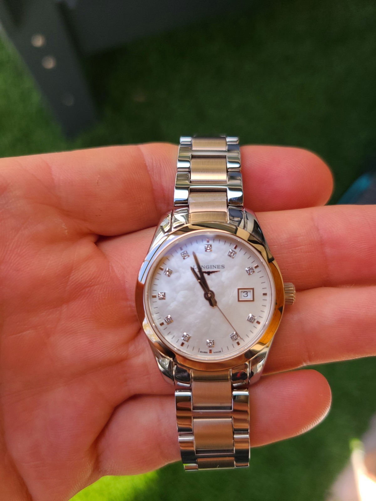 Longines Conquest Diamond White Mother of Pearl Women’s Watch – L2.386.3.87.7