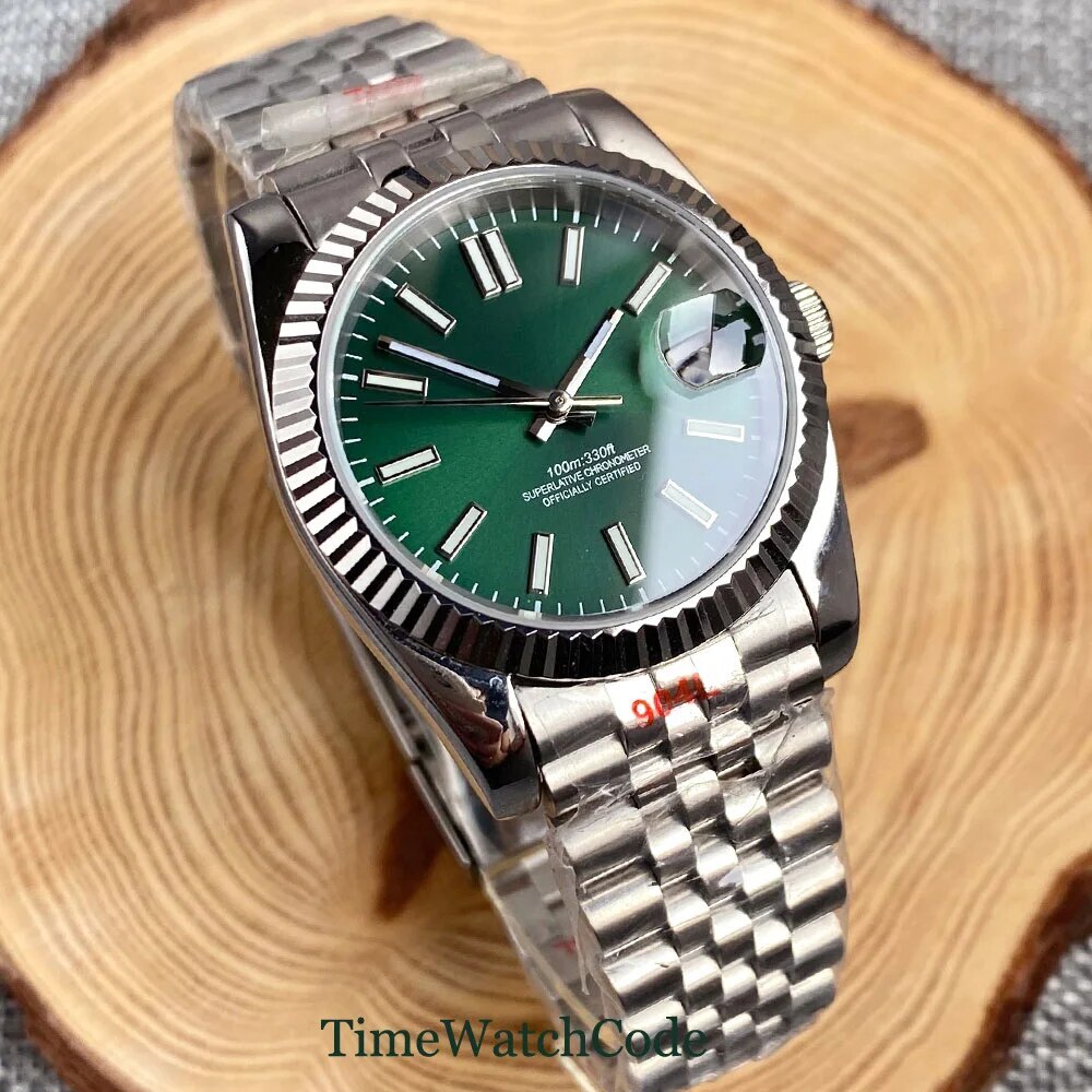 Bliger Automatic Watch for Men NH35 36mm or 39mm Green Dial Sapphire Crystal