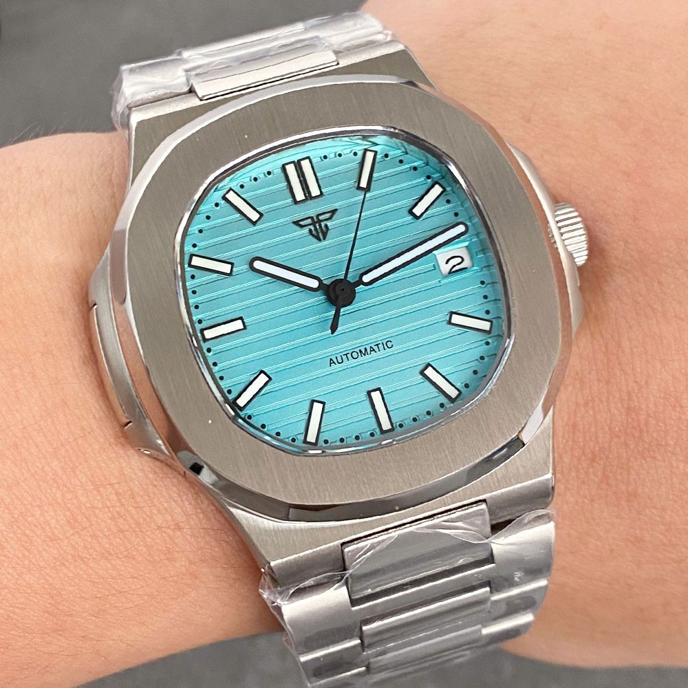 Tandorio 40mm Business Square Sapphire 20ATM Lume Automatic NH35A Men Watch Date