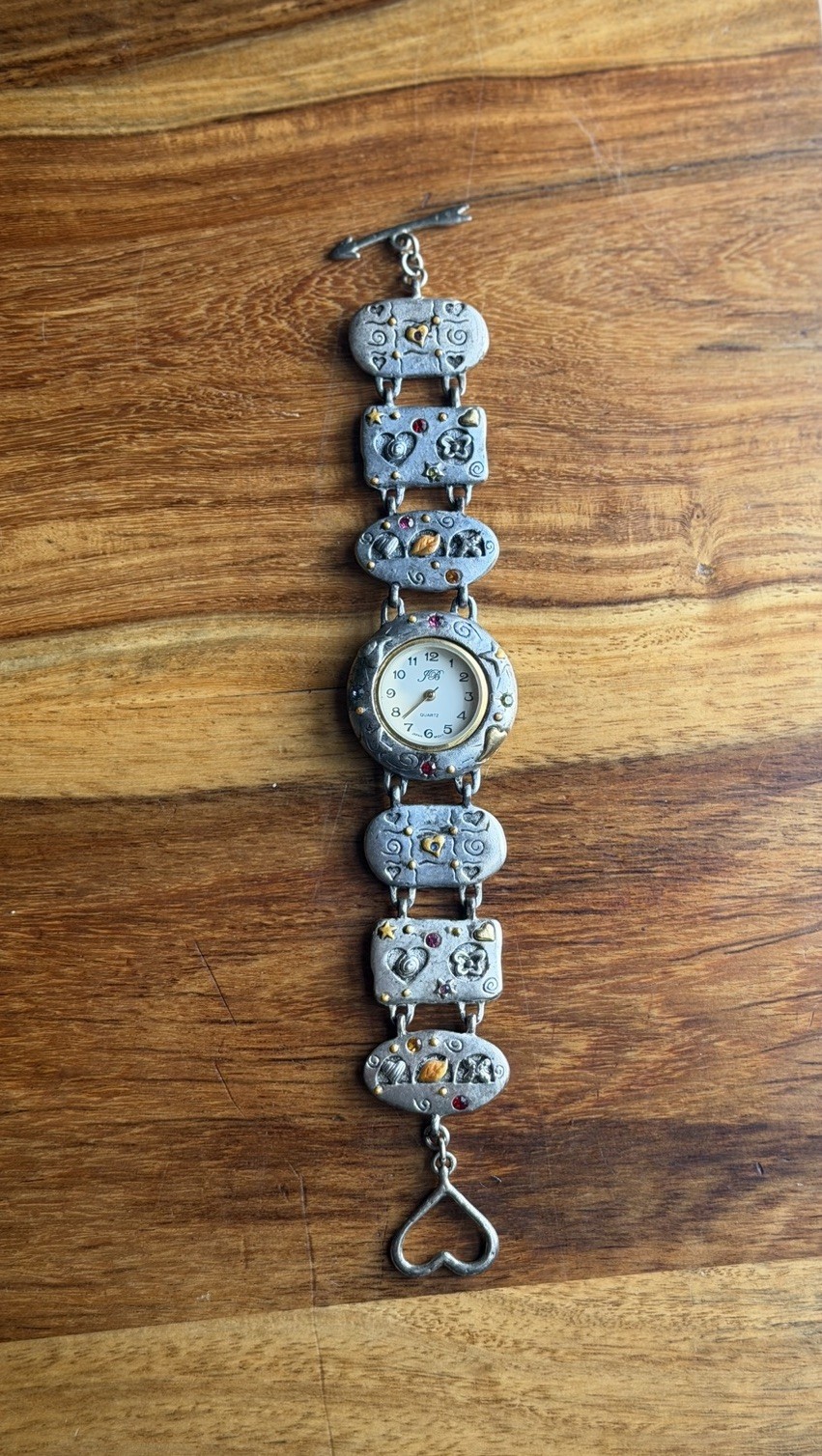 Gem Inlay Jennie B Watch Vintage Gemstone * Needs Battery