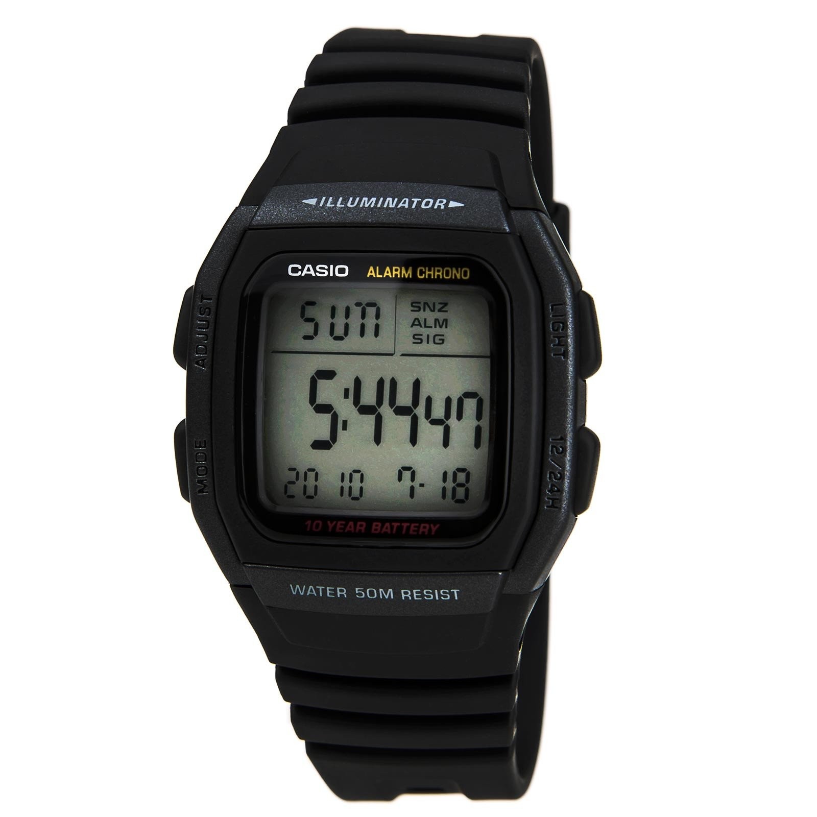 Casio Men’s Watch Classic Sports Alarm Chrono Digital Dial Resin Strap W96H-1B