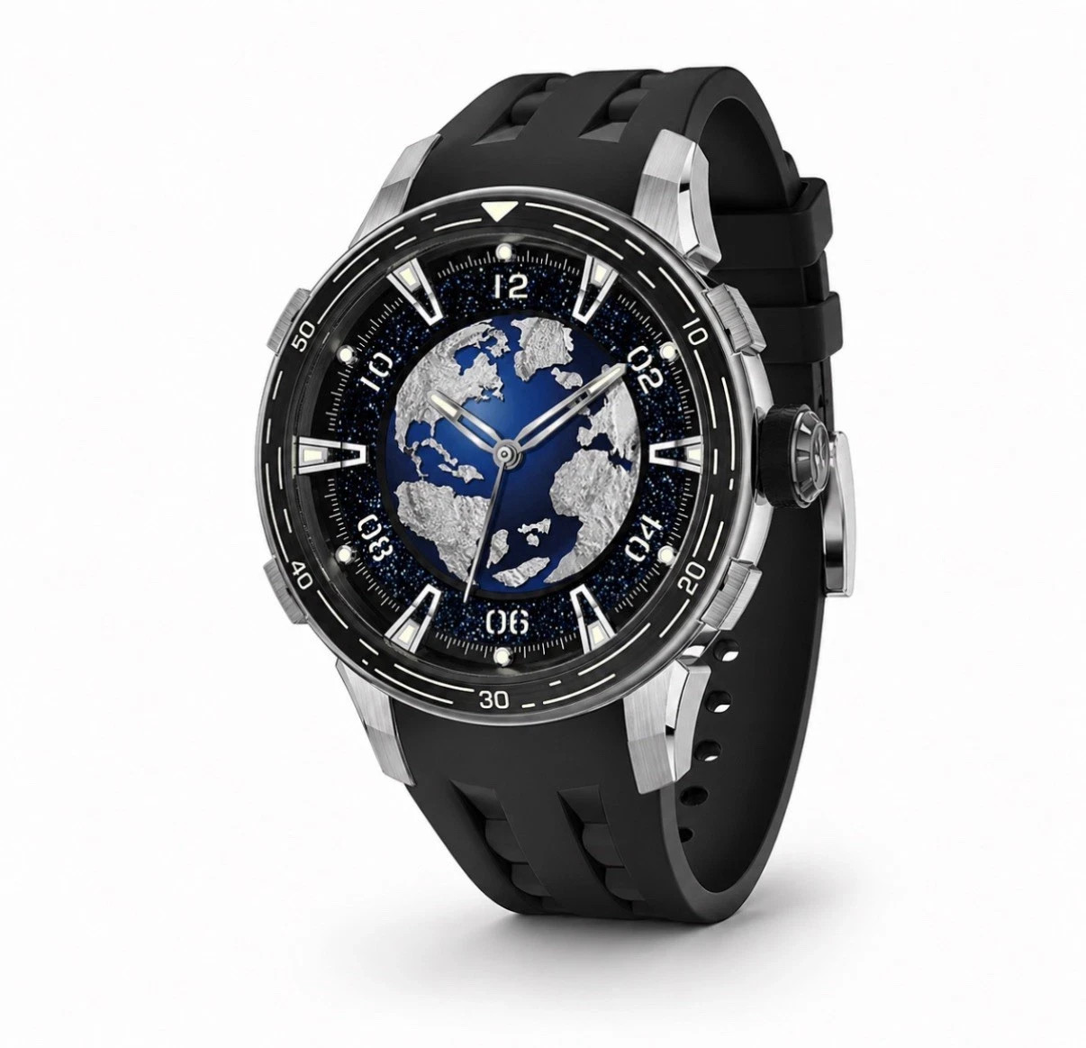 Invicta Men’s Celestial Elarion 40mm Automatic Men’s “Globe” Watch, Black, 69535