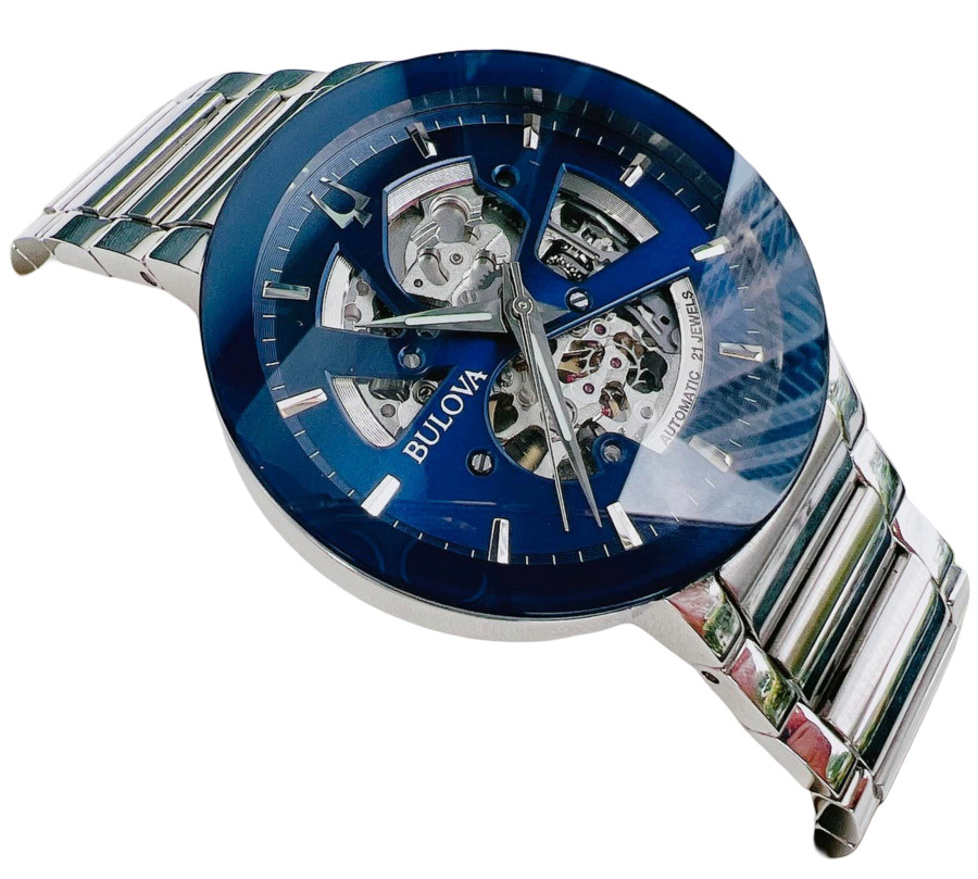 Bulova Automatic Modern Futuro Blue Dial Stainless Steel Men’s Watch 96A204