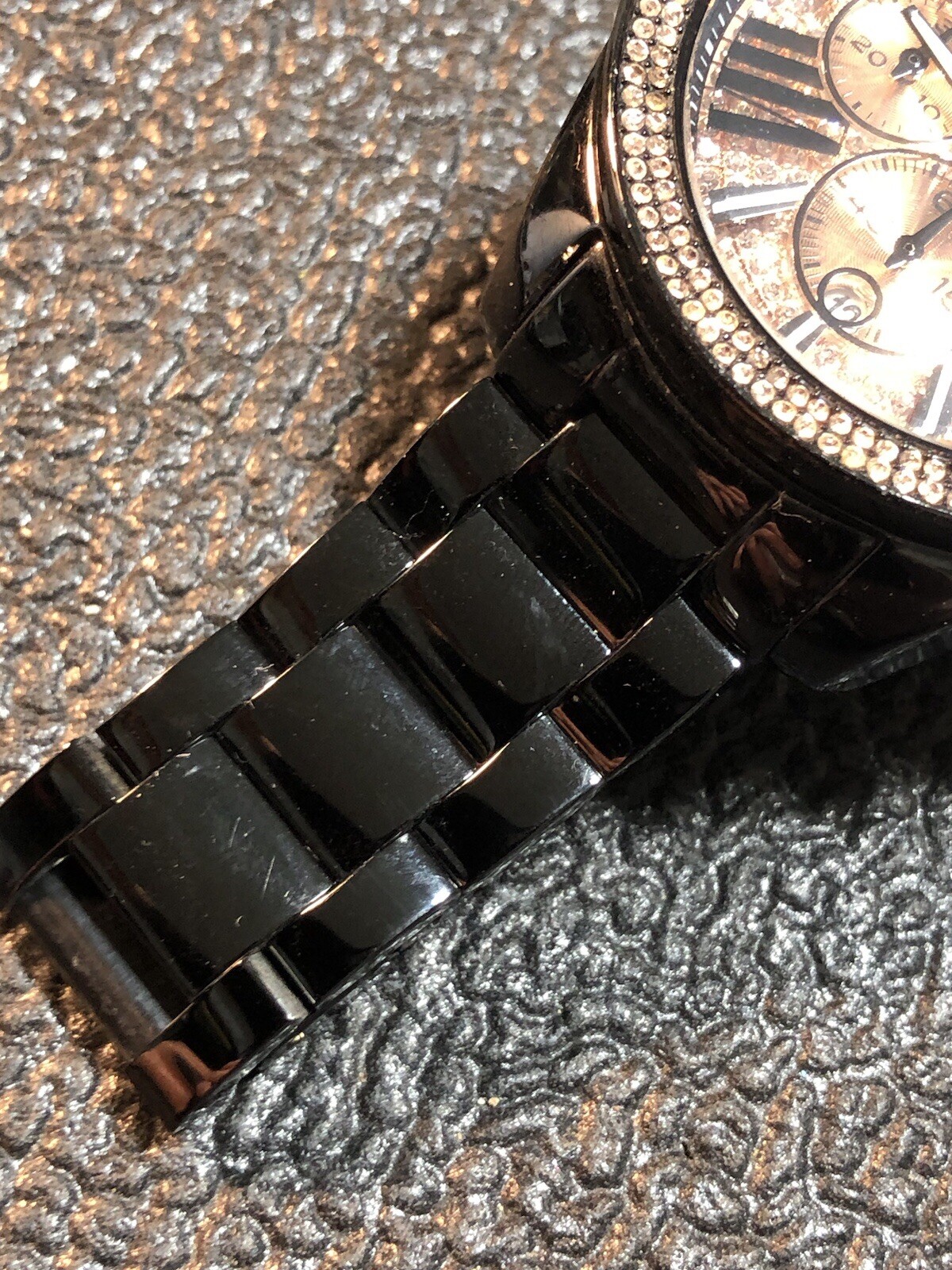 Michael Kors Everest Chrono Black Ion Plated Pave Gemmed Ladies Watch MK5879