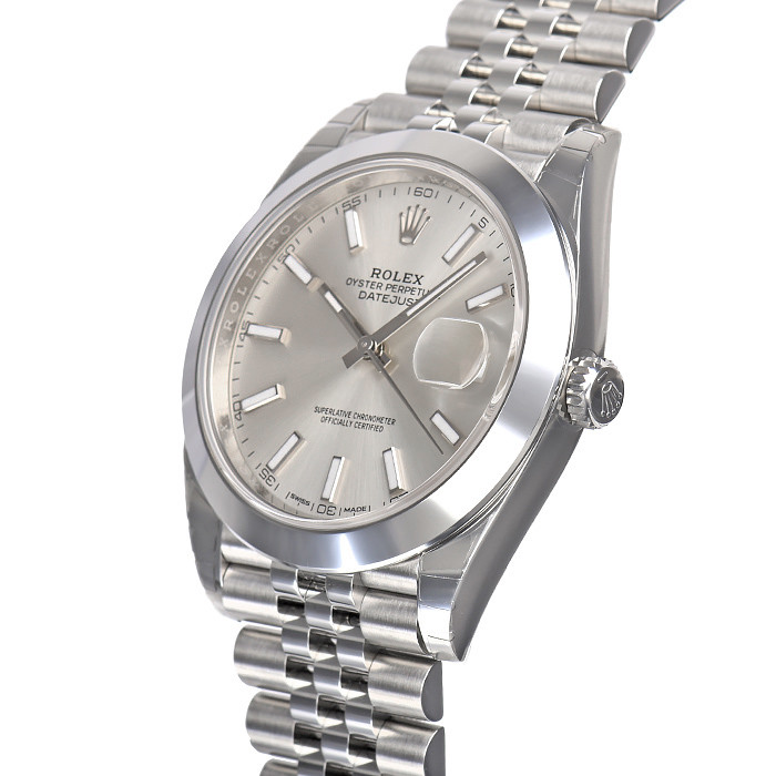 Rolex Datejust 41mm 126300 Steel Domed Bezel Jubilee Bracelet Silver Index Watch