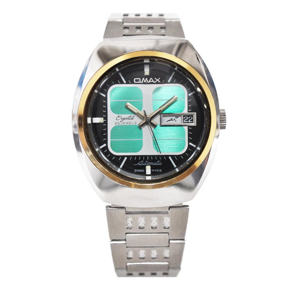1980s Vintage Omax Ode to Atari in Green Arabic/English Day-Date Automatic Watch