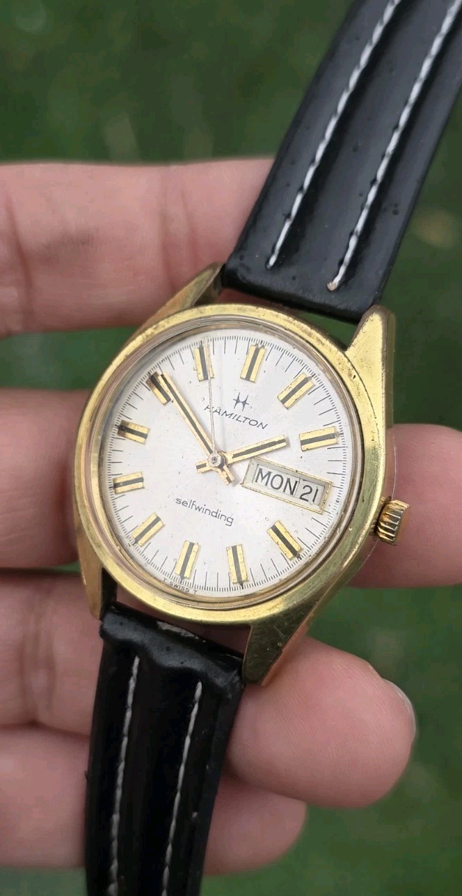 Vintage Hamilton Selfwinding 826 Day Date Gold Tone Men’s 35mm Watch 826007-4