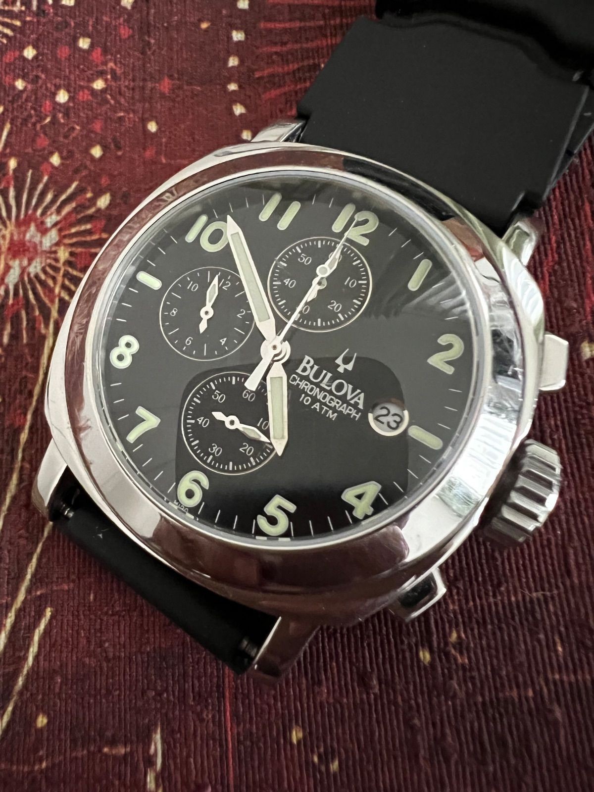 Bulova Chronograph Quartz Watch Working 15-24cm 5.91-9.45in Men’s Vintage Japan