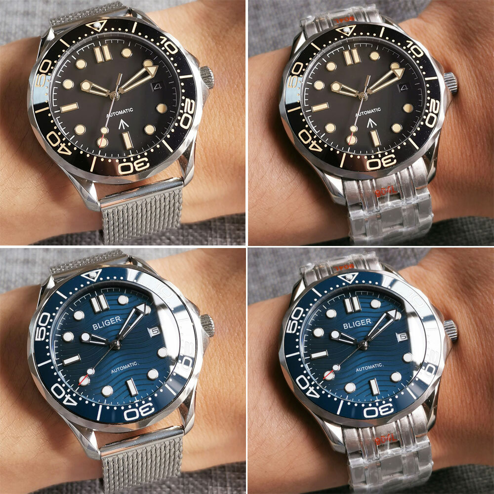 NH35A/PT5000/Miyota 41mm Automatic Mens Watch Sapphire Glass 316L Date Bliger