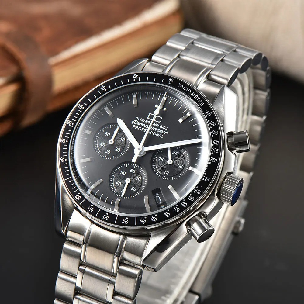 Japanese Quartz Watch Vk63 Men’s Business Panda Dial VK63 Movement Birthday Gift
