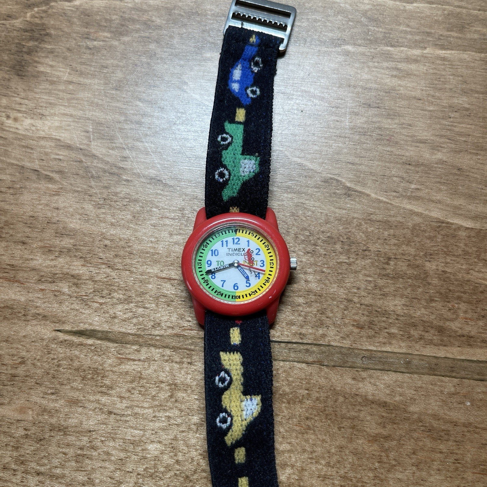 RARE KIDS MOVING CARS RED GREEN TIMEXCHRONOGRAPH WATCH ANALOG