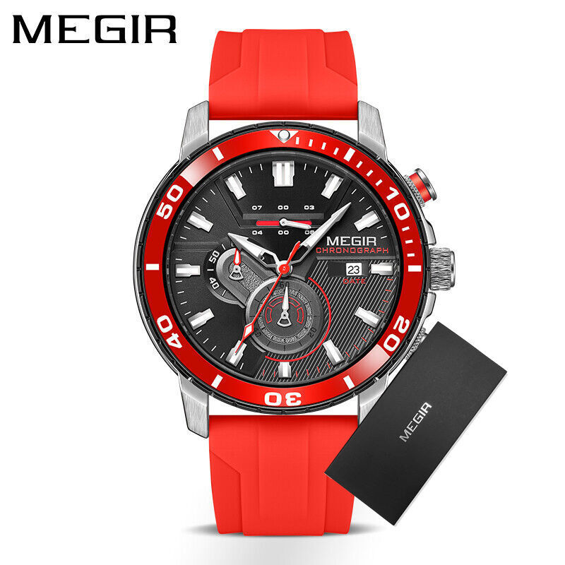 MEGIR Men’s Chronograph Multifunction Luminous Waterproof Calendar Quartz Watch