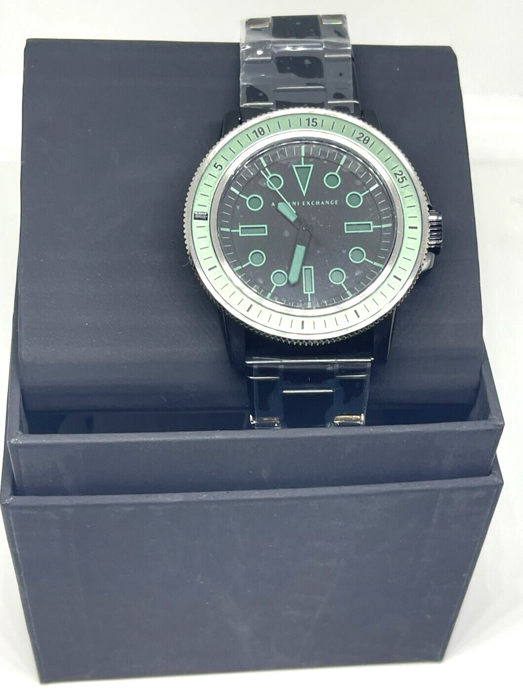 Armani Exchange AX Men Stainless Steel Dive Inspired Watch w/Steel Bracelet