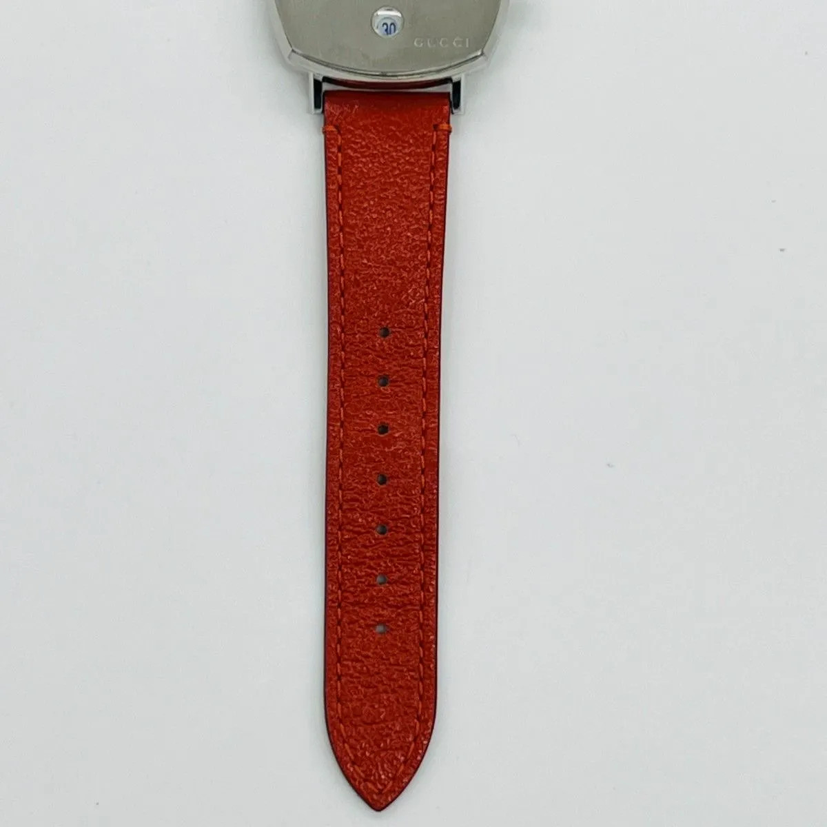 GUCCI Grip 157.4 QZ Watch with Battery & 2 Extra Straps Orange/Silver