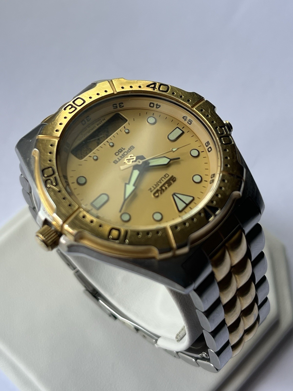 Seiko SQ Sports 150 H601-0010 “Arnie” Ana-Digi Diver. Two-tone Great Condition