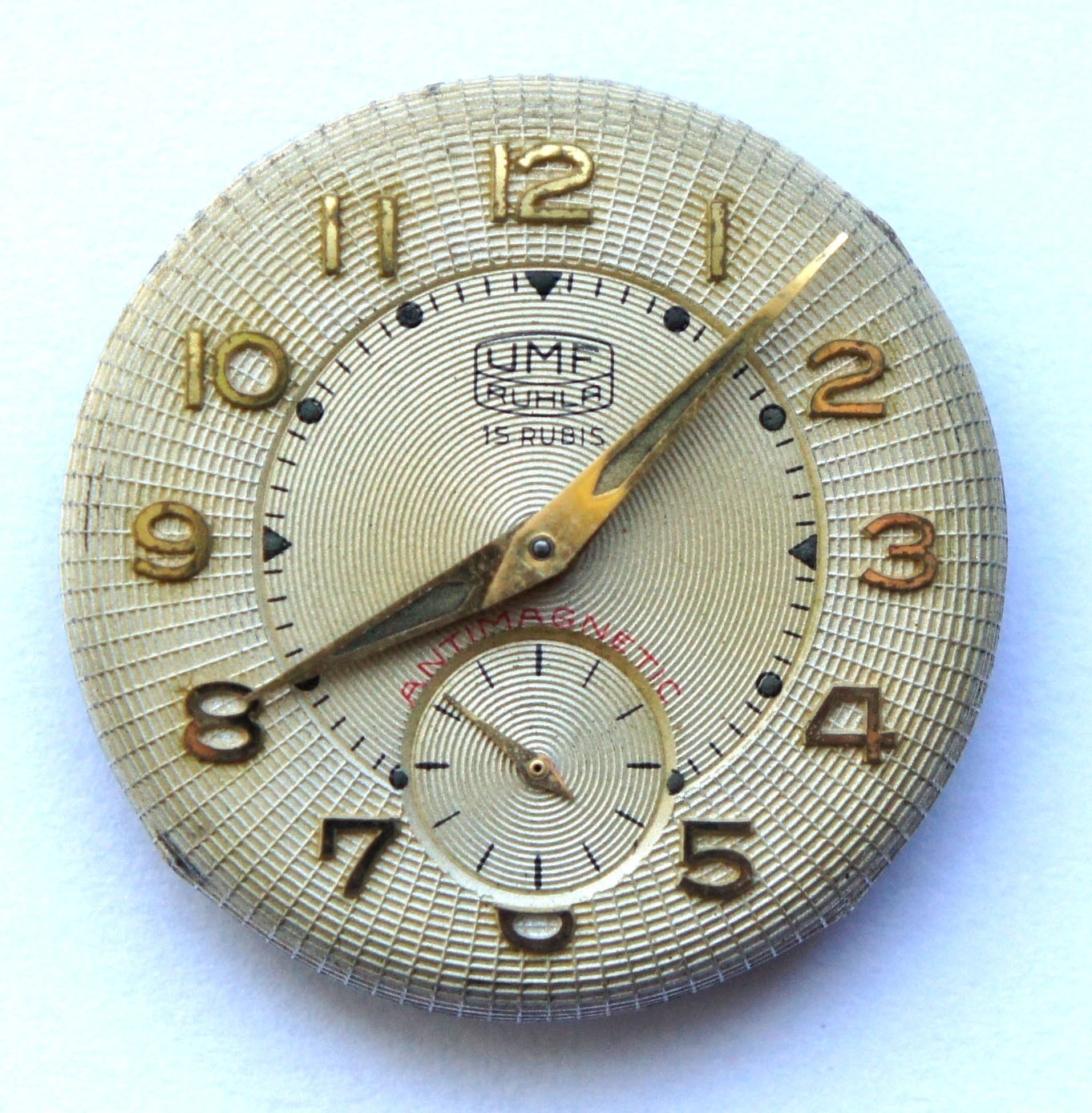 UMF RUHLA ANTIMAGNETIC MEN’S WRIST Watch Movement 15 Jewels BALANCE EXC