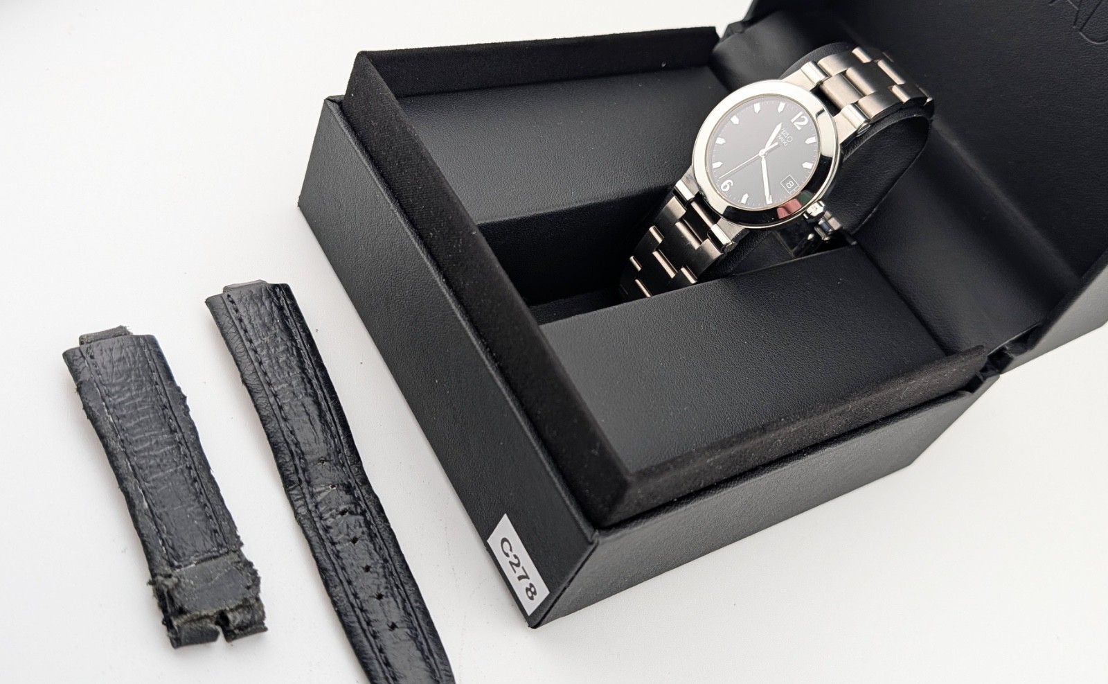 Movado Men’s Vizio SS W/Blk Dial Swiss Quartz #:84.C2.1891~Monthly Special