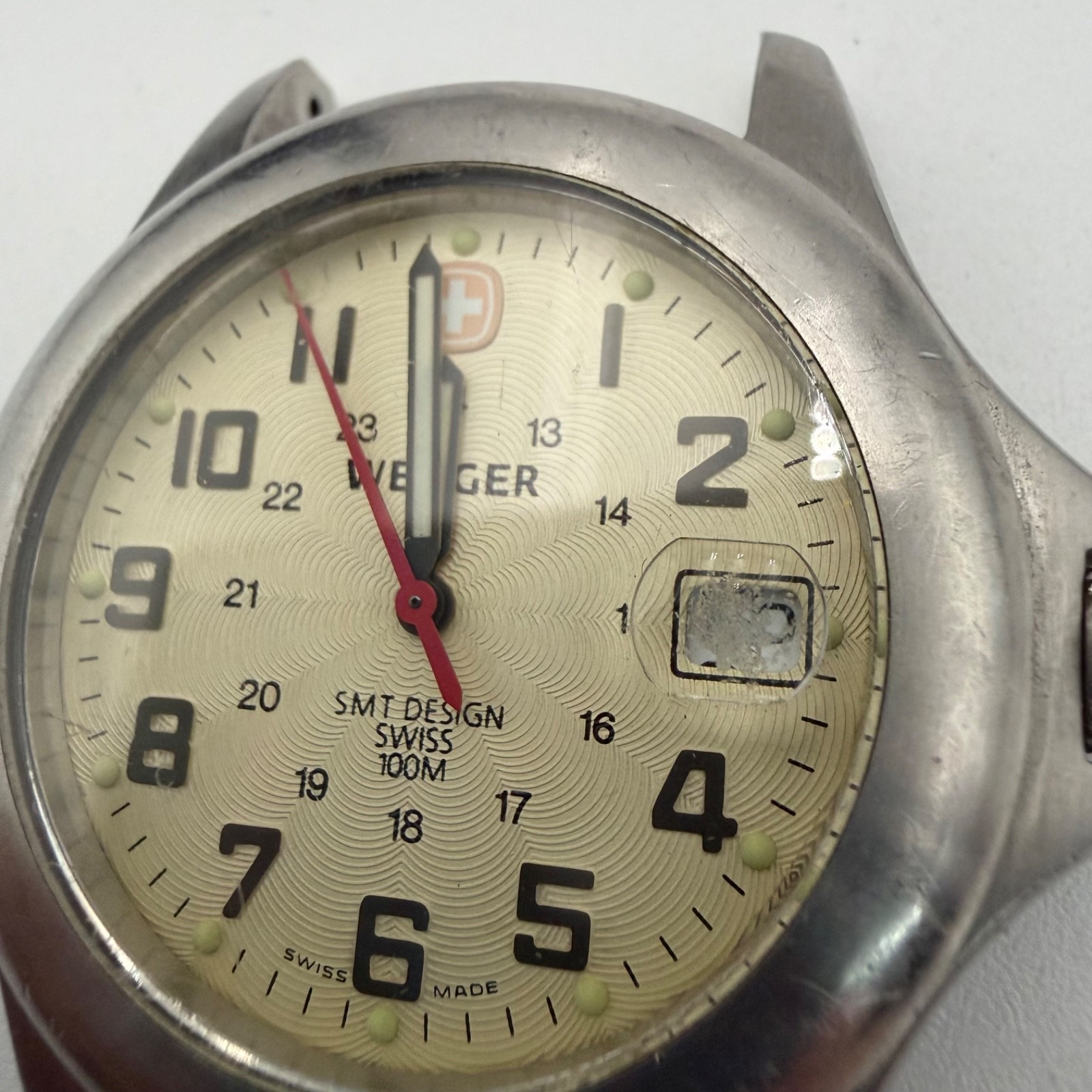 Vtg Wenger Swiss Army Style Field Watch 100M Quartz 095.0467 SwissMade For Parts