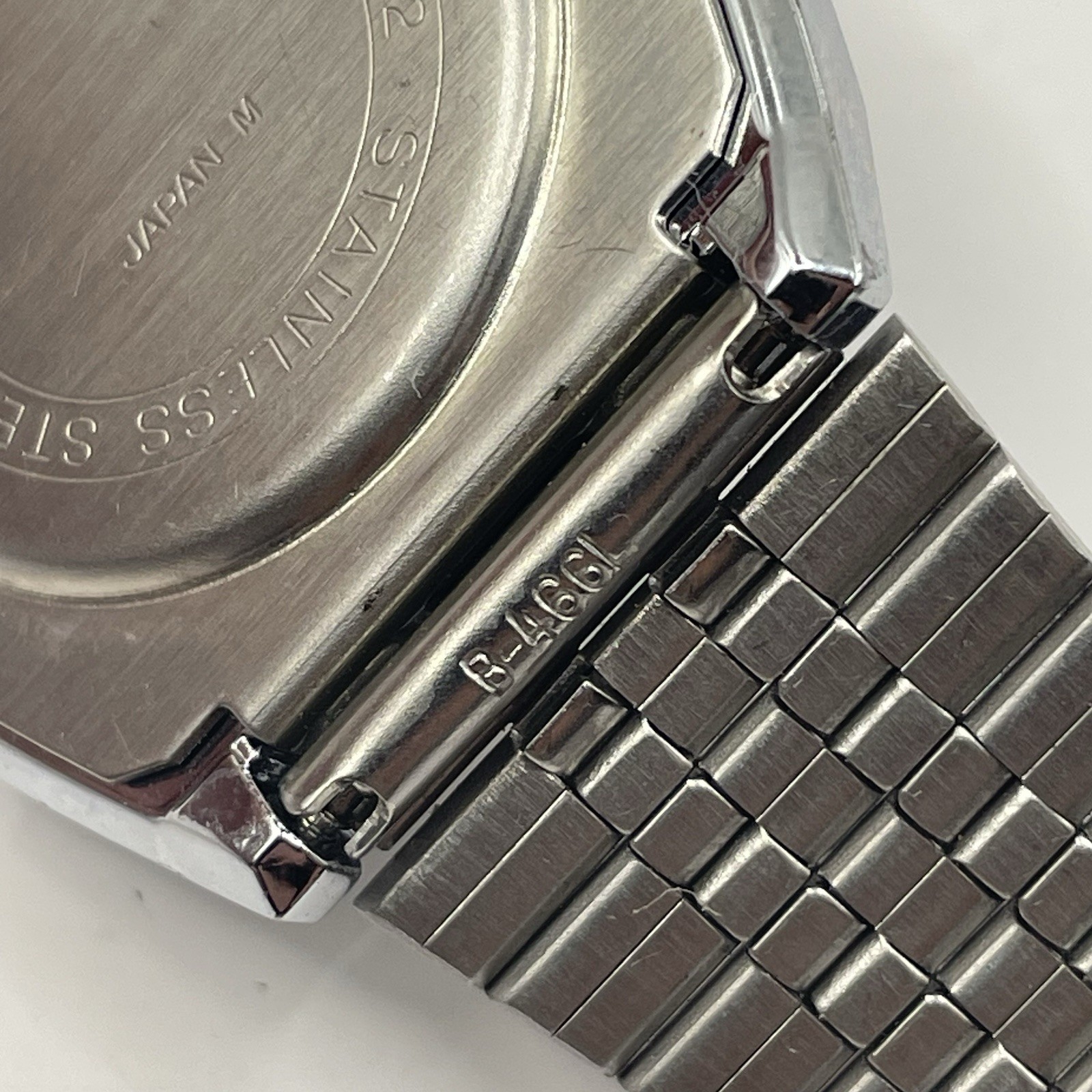 Vintage Casio B612 Digital Watch Module 350 Silver Stainless Japan Rare Works