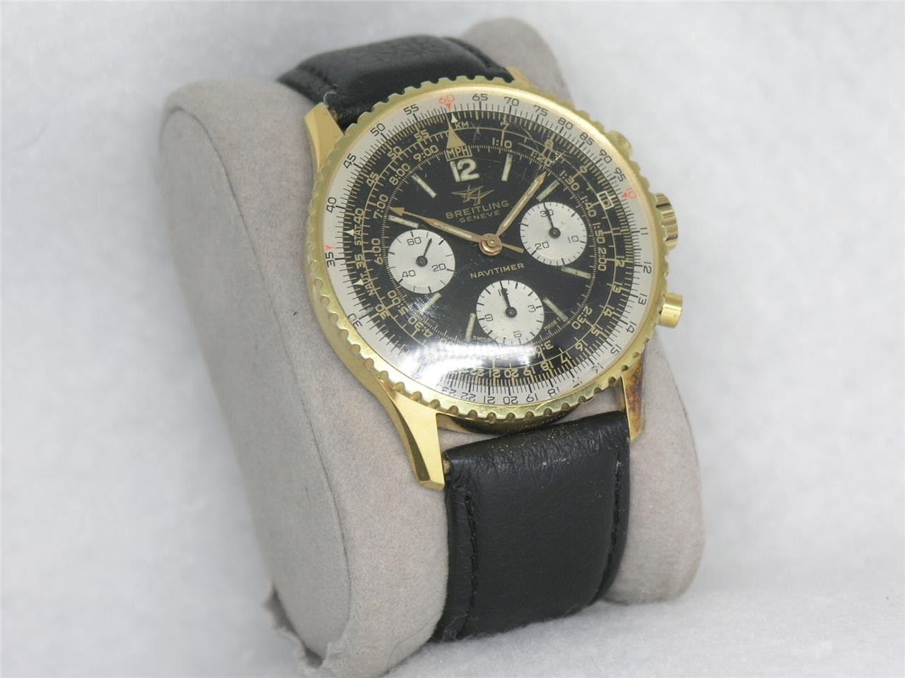 VINTAGE 1967 MENS 40MM BREITLING NAVITIMER 806 GOLD PLATE CHRONOGRAPH, RUNNING!