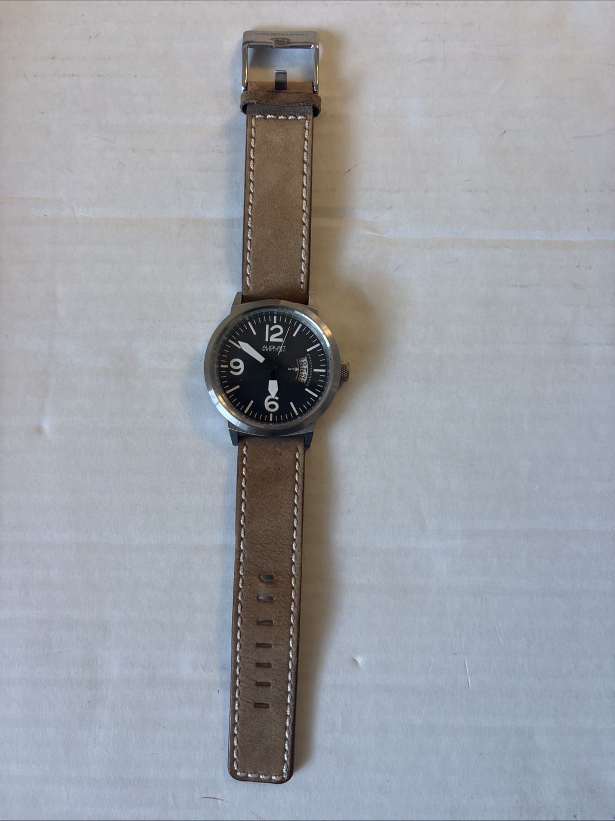 August Steiner Mens Watch AS8012WT Needs A Battery, Excellent