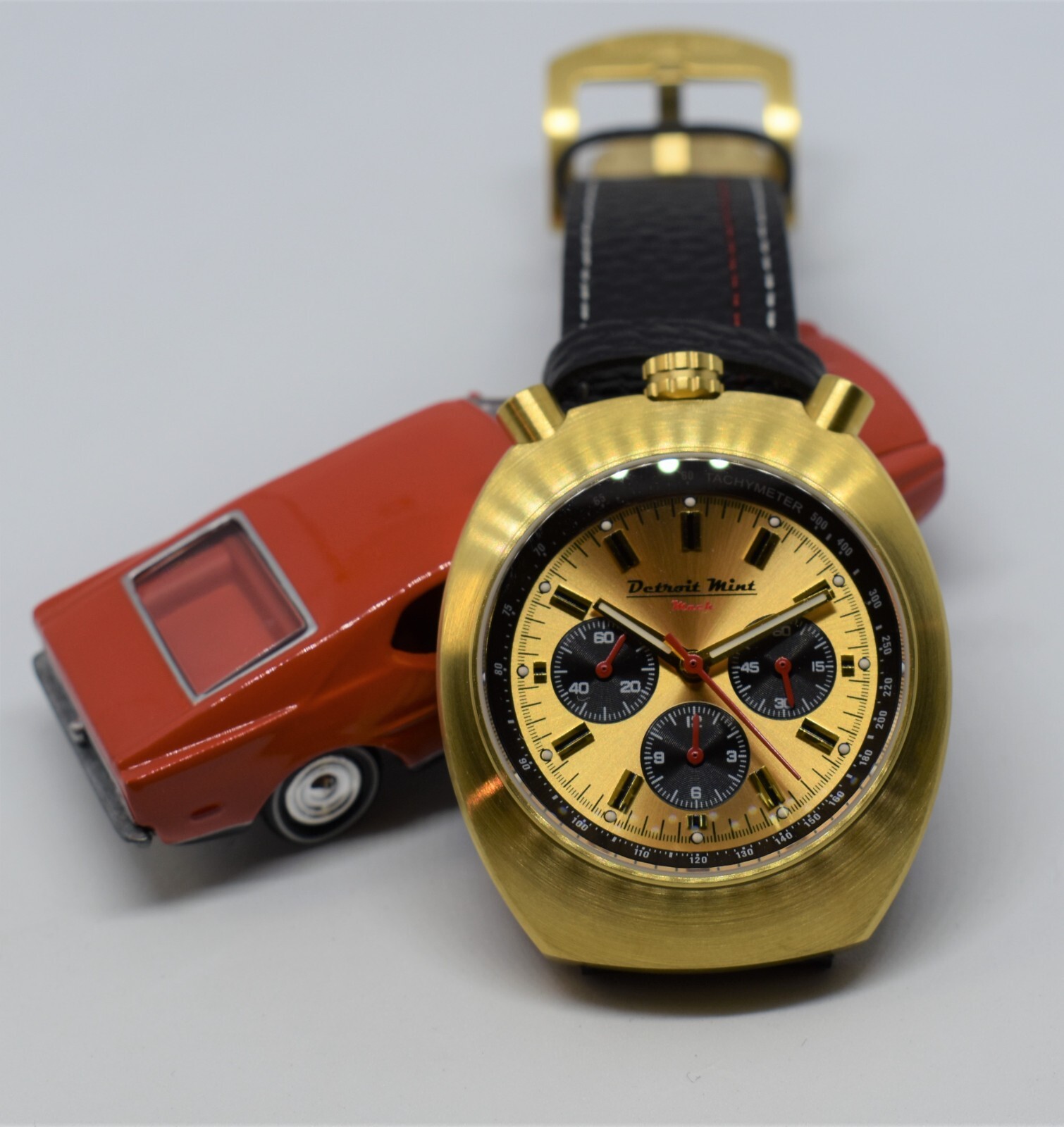 Detroit Mint Mach Bullhead Chronograph Brushed Gold Citizen Quartz
