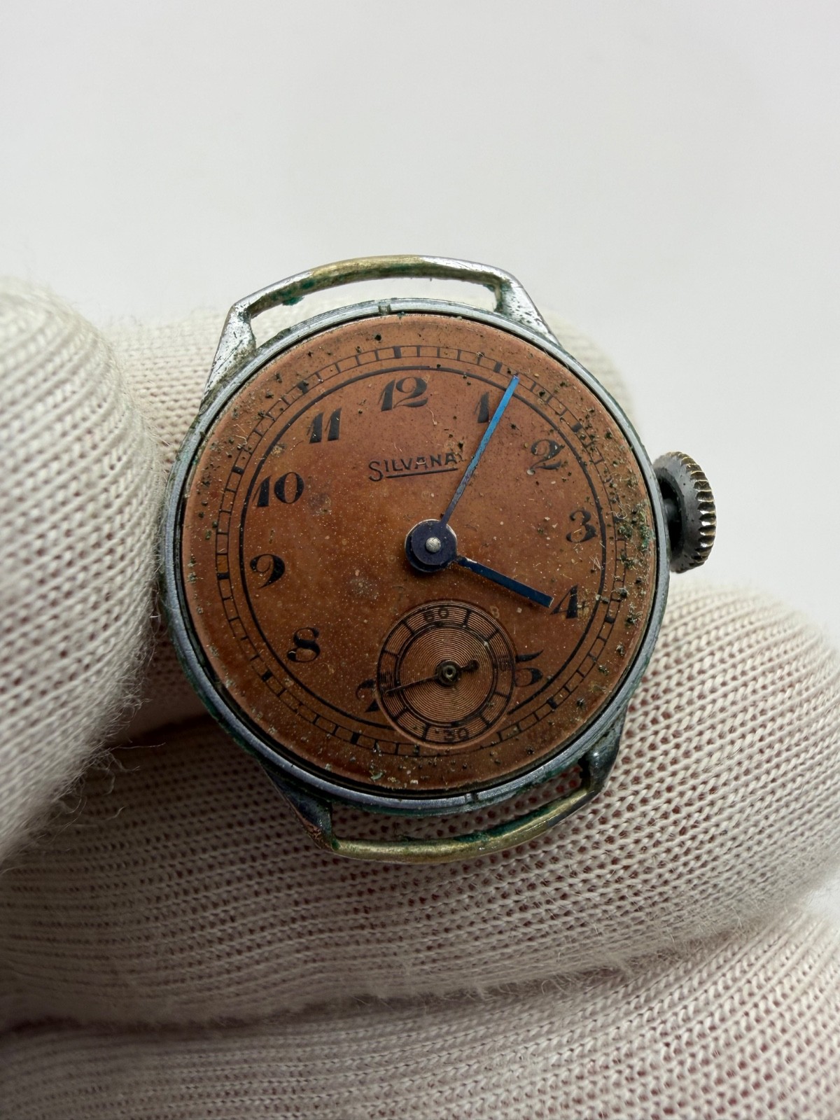 Vintage Silvana Swiss Watch Military Style Small Seconds For Repair