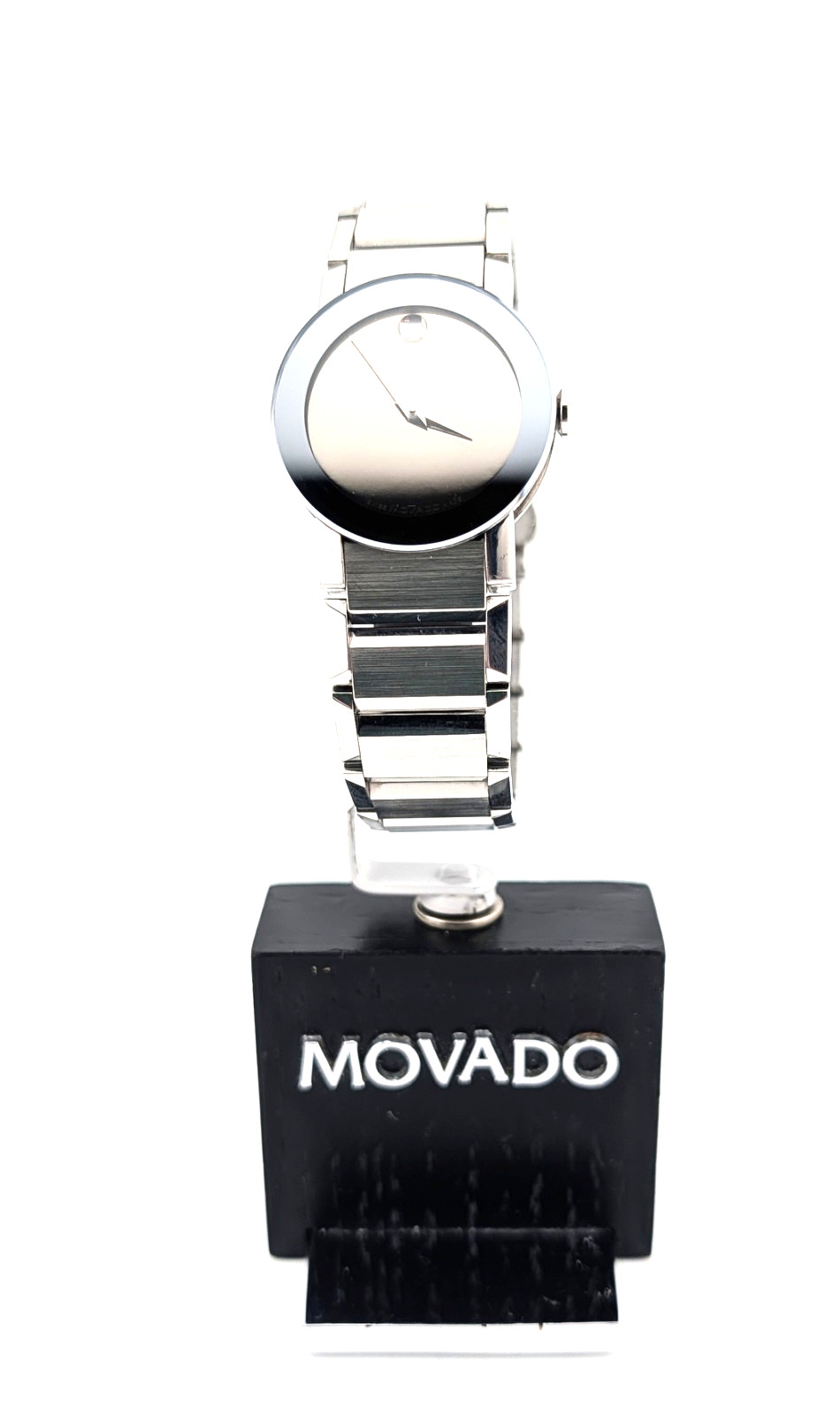Movado Ladie’s Sapphire Mirror Bezel & Dial W/SS Bracelet Swiss ~ #84.G3.1852