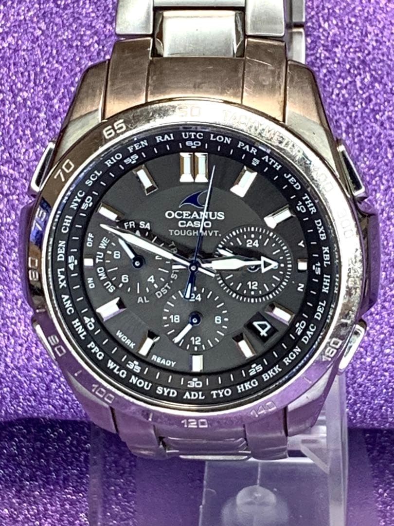 CASIO OCEANUS OCW-T600 Titanium Chronograph Analog Mens Used Watch Japan Brand