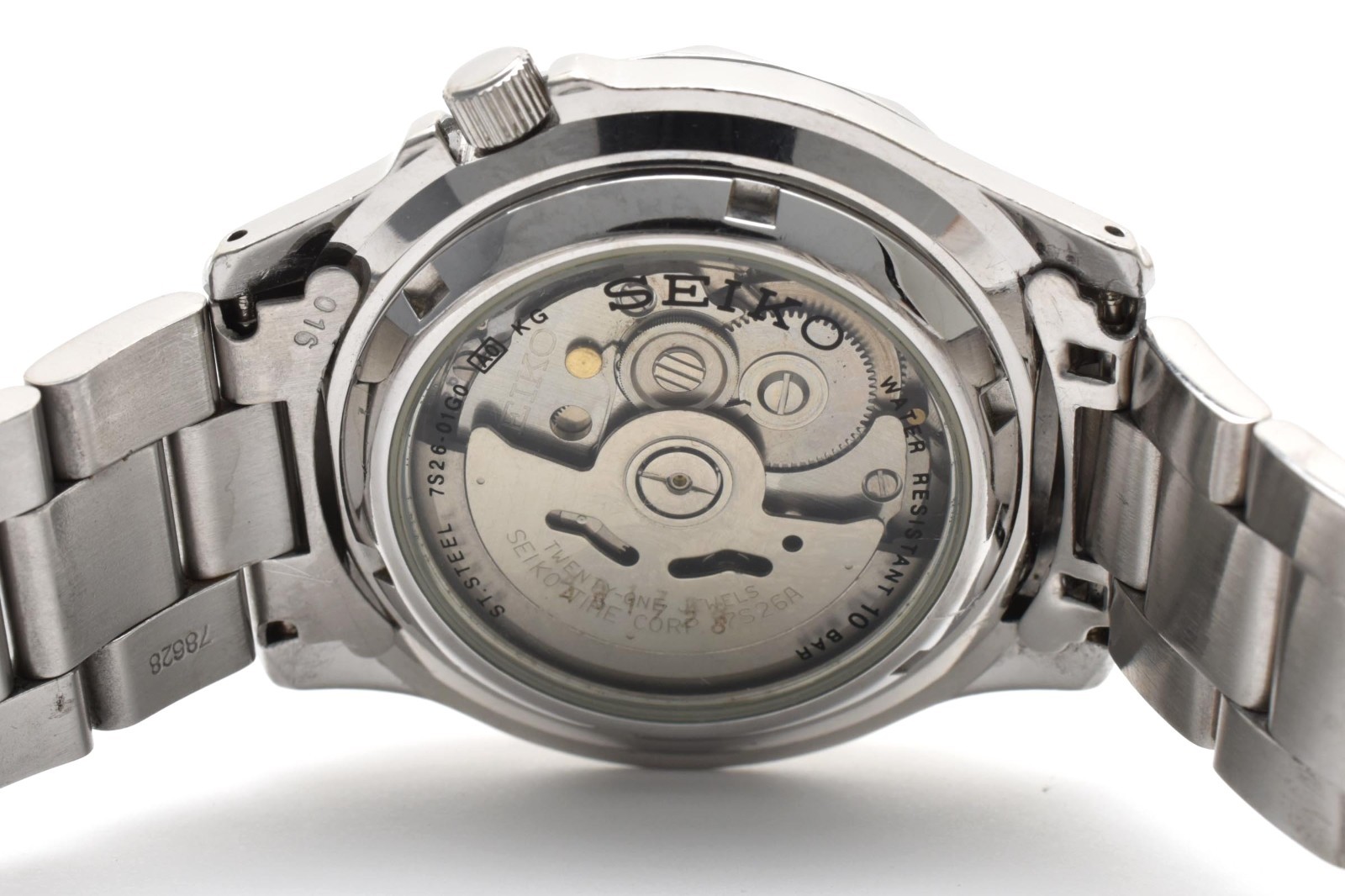 Seiko 5 7S26-01G0 SNK027 Diver Automatic White Dial Day Date Men’s Watch JAPAN