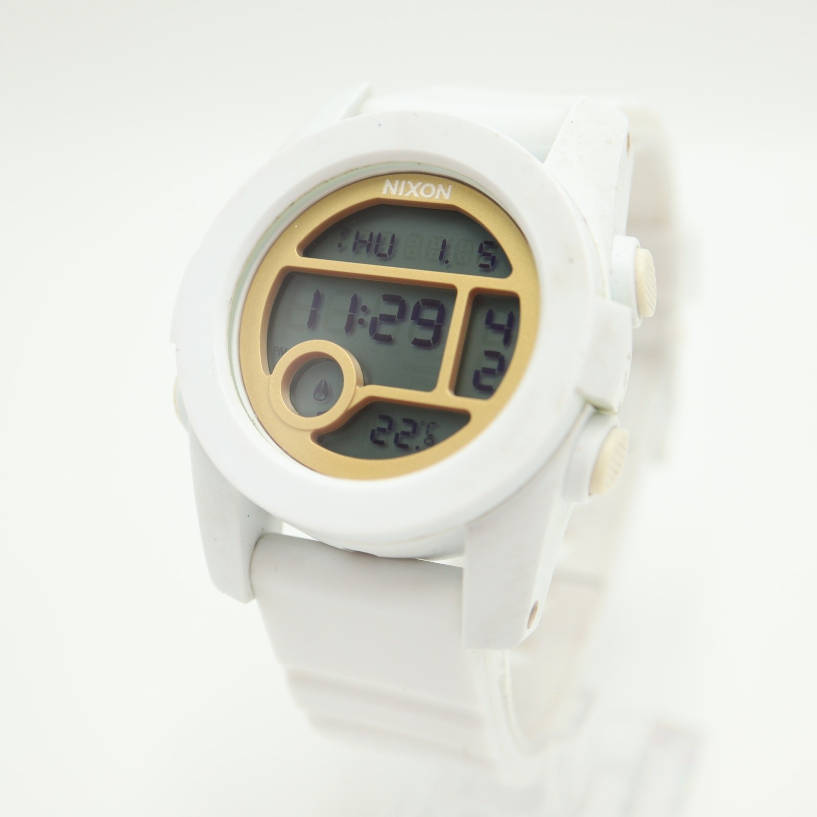Nixon That’s What She Said Unit 40 White Mens Digital 44mm Watch w New Battery