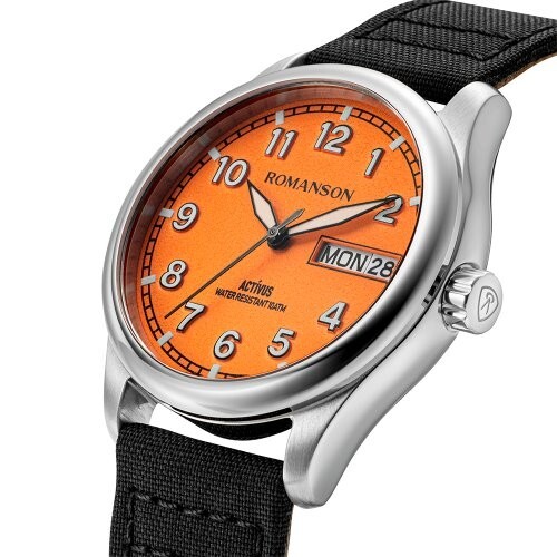 Romanson Actios Cityboy 39.5 Orange Dial Watch RWALFM3BF015WHYE0