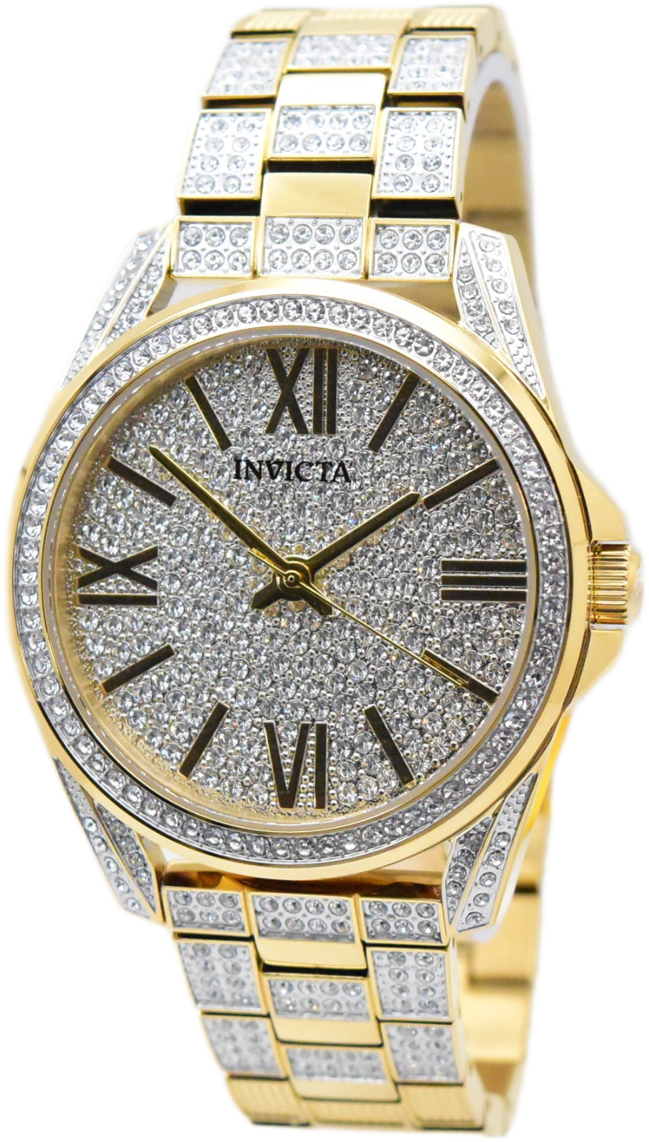Invicta Celestial Lux Men’s 45mm Gold Pave 476 Crystals Quartz Watch 50297
