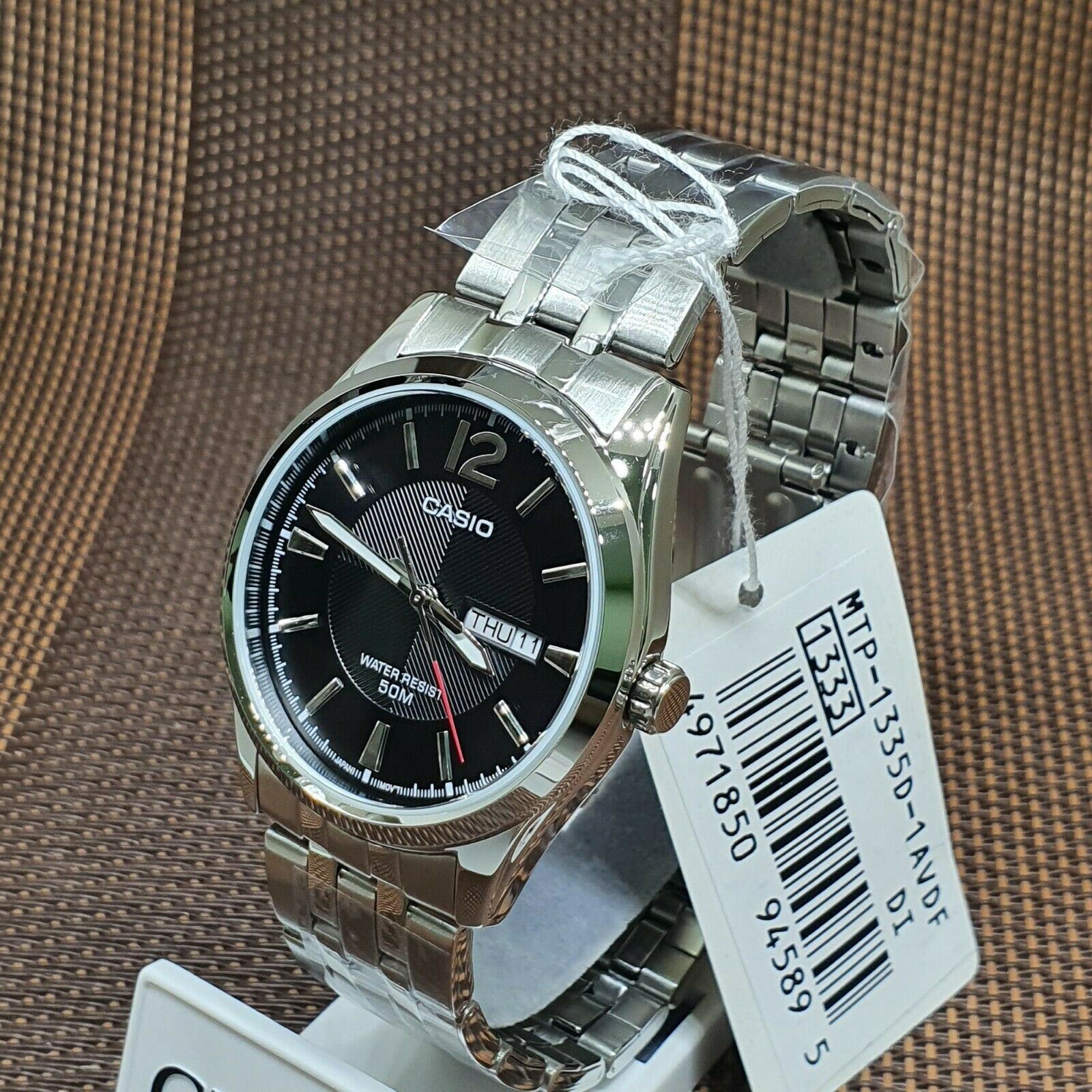 Casio MTP-1335D-1A Stainless Steel Black Analog Quartz Men’s Casual Dress Watch