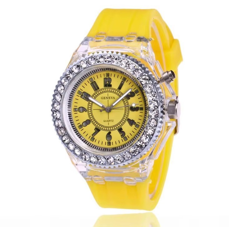 Light Flash Luminous Watches Women Men Boys Girls Silicone Wrist Watch