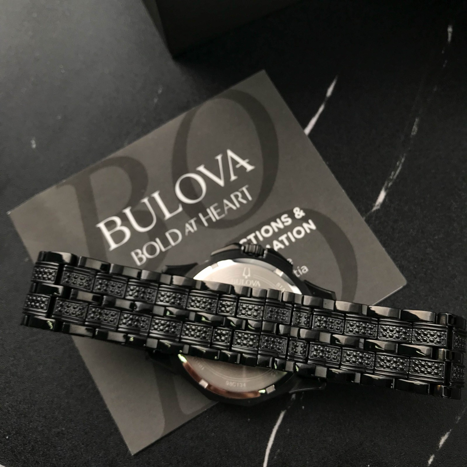 Bulova Crystal Octava Chronograph Black Pave Crystal Men’s Watch 41.5mm