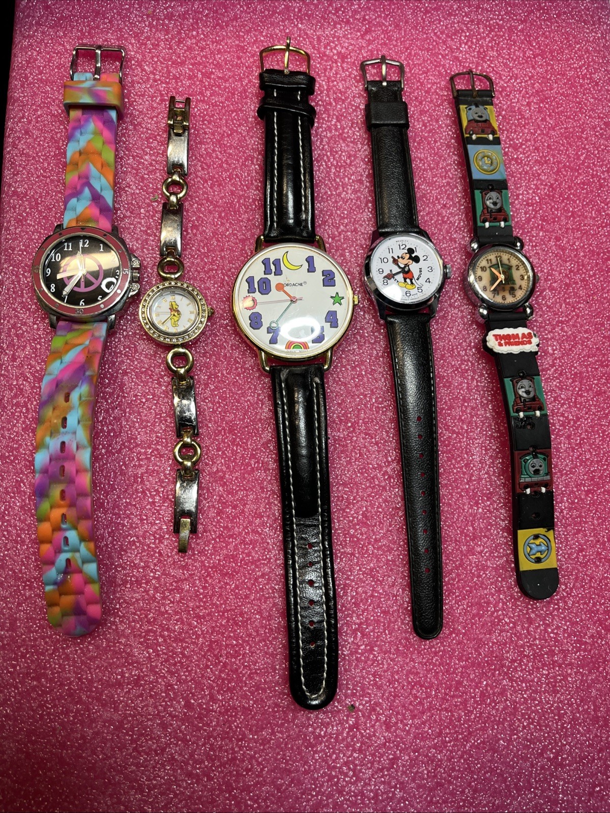 Lot Of 5 Kids Watches /Jordache /Bradley Disney/Time Thomas/Friends/Others