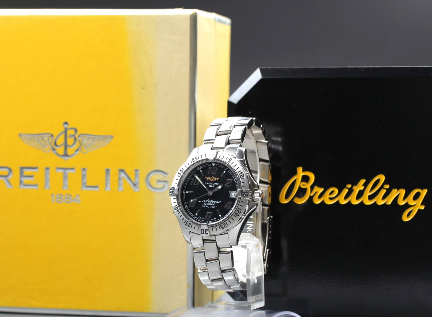 OH Full Set [N MINT] BREITLING Colt Ocean A17350 Auto Blue Men’s watch JAPAN