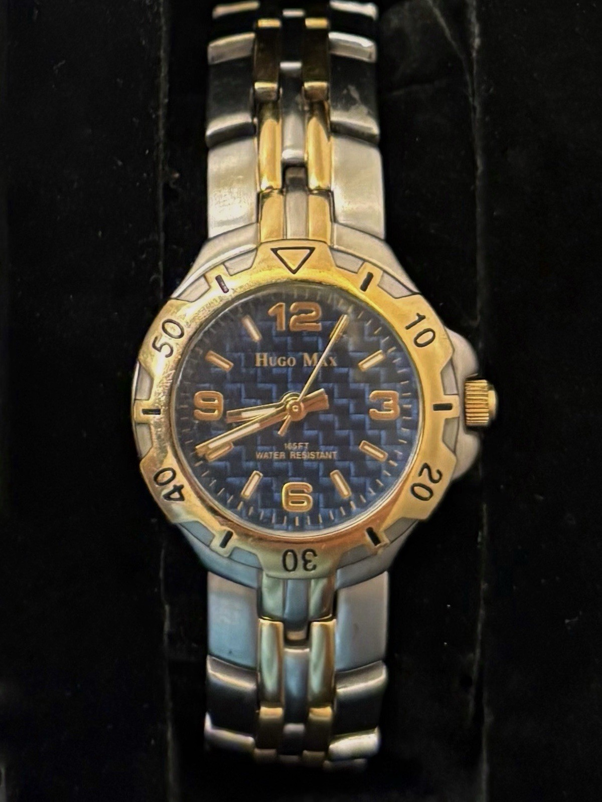 18K Gold Plated Two-Tone Bracelet Vintage Hugo Women’s Watch, Perfect Working