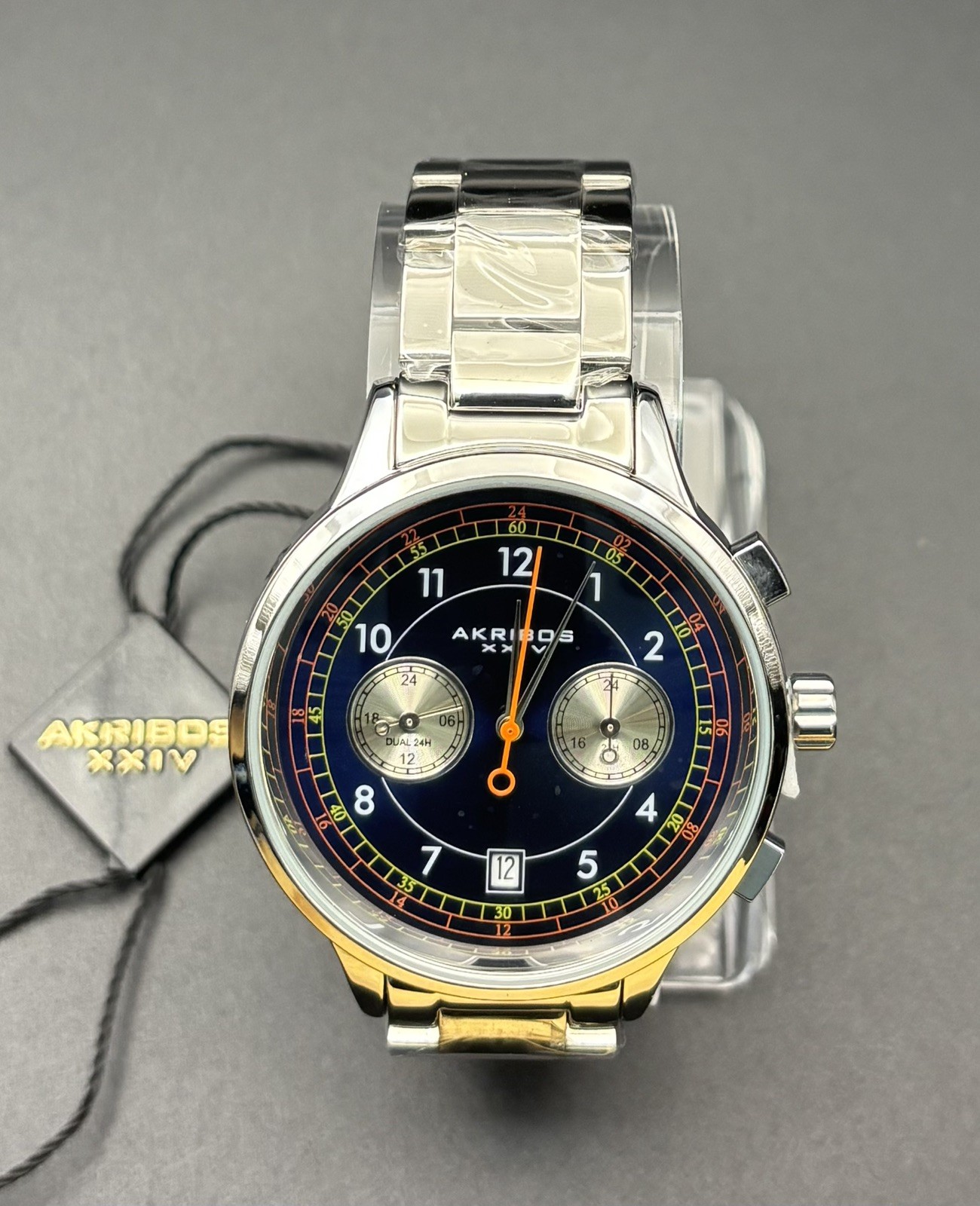 Akribos XXIV Quartz Blue Dial Stainless Steel Men’s Watch 41mm Quartz AK1071SSBU