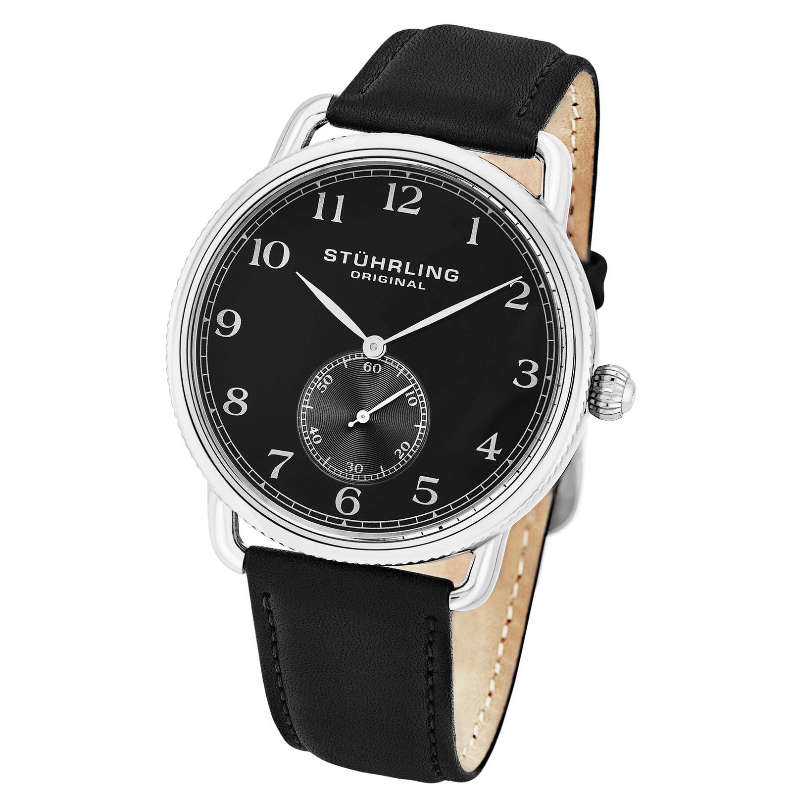 Symphony Black/Leather/Black Dial/Silver Case 207.02 | Black Dial Wristwatch 207