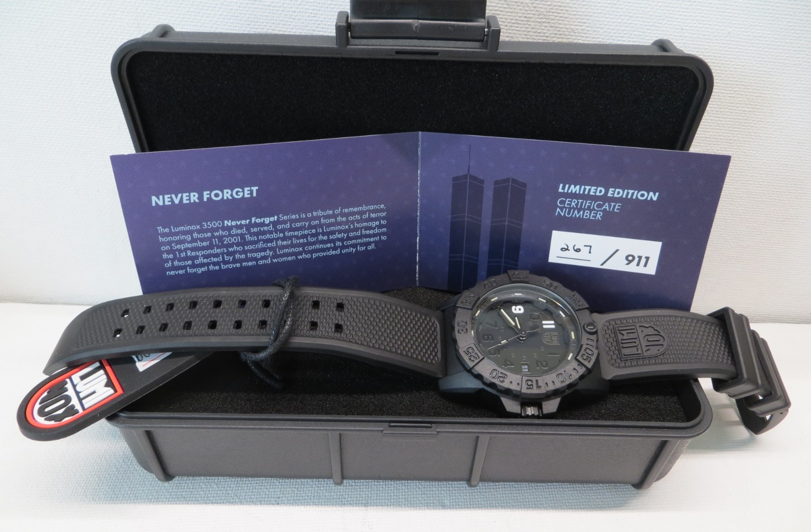 Luminox XS.3501.BO.NF 9/11 Never Forget Limited Edition Watch w/Box & Papers